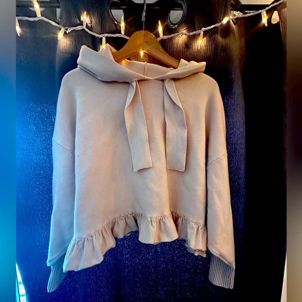Zara Cropped Hoodie - Blush Size M